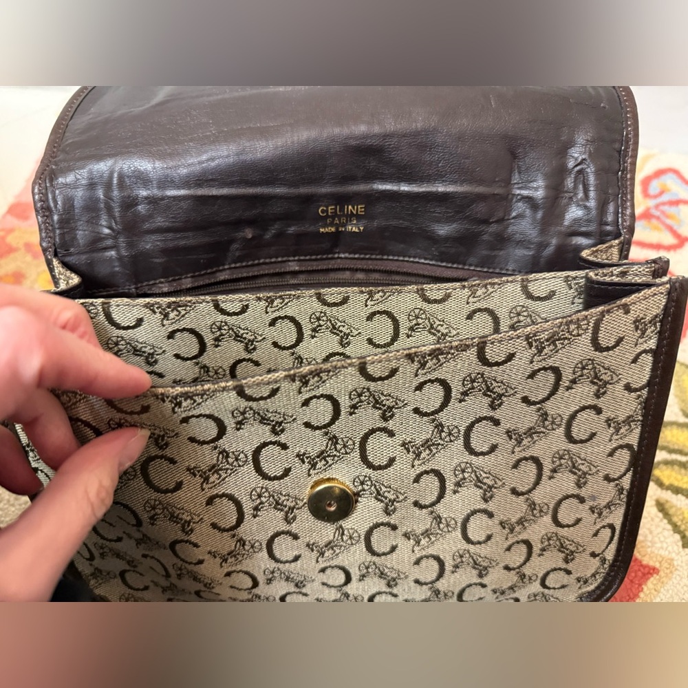 Celine Tan and Brown Crossbody Bag - Picture 13 of 16